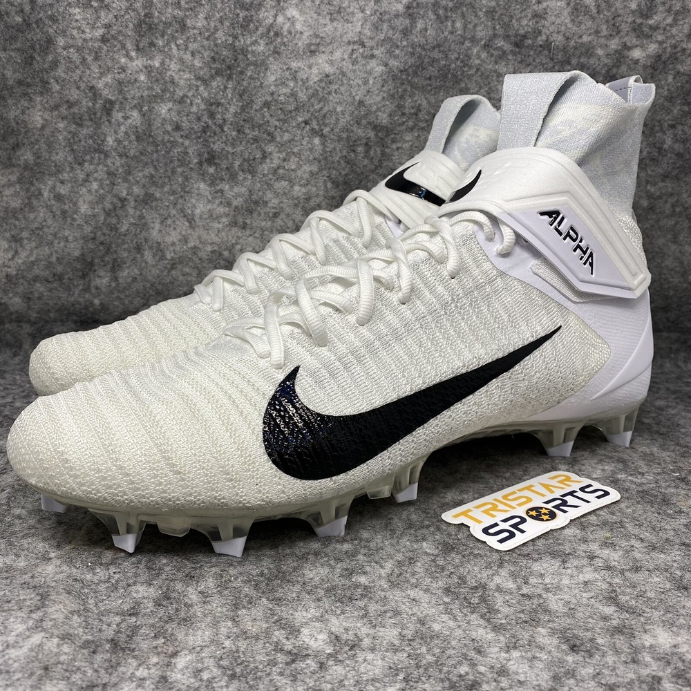 Nike Alpha Menace Elite 2 Flyknit Football Cleats Men 16 White Black AO3374-101